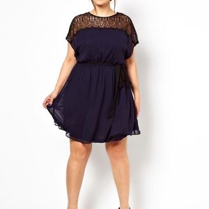 ASOS Curve skater dress with scallop lace